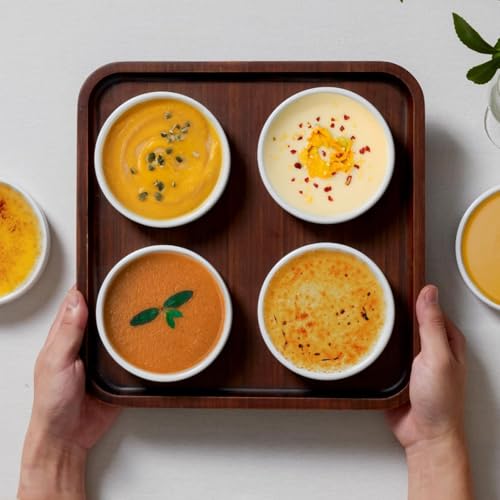 Ramekins da 4 Once, Creme Brulee Ramekins In Ceramica Adatti al Forno, Teglie per Soufflé Basse per La Cottura Della Crema Pasticcera, Teglie per Quiche, Confezione da 6 - immagine 4