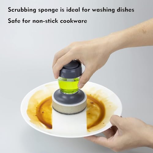 Image of Gopendra Bowl Cleaning Sponge, Press Liquid Sponge Cleaning, Household Pot Washing Sponge, Ball Washing Tool Refillable Pans Kitchen Utensils Accessories (Sponge)