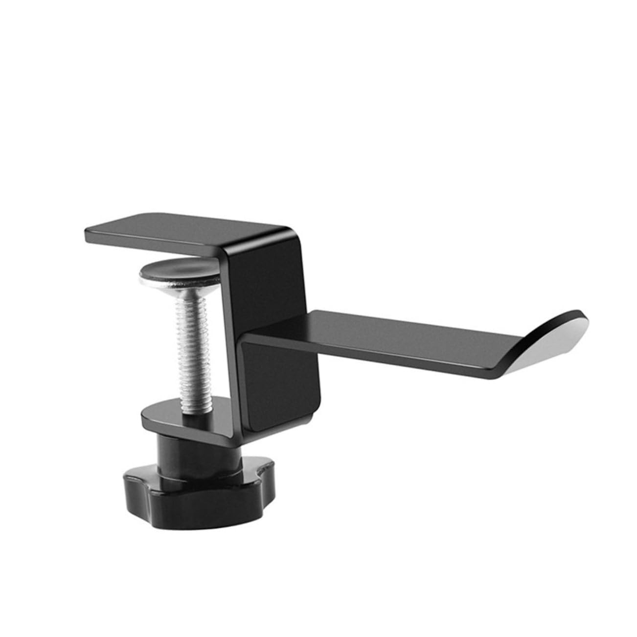 Gadpiparty Gancio Metallico per Cuffie 2 Pezzi in Ferro Nero Regolabile | Montaggio Sotto Scrivania, Uso Multiuso per Bagno e Cucina, Adatto a Headphone e Vestiti