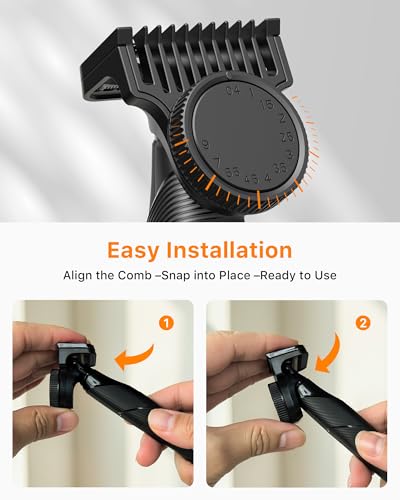Image of Men's Electic Beard Trimmer with 12-in-1 Rotating Combs - Professional Precision Styling,Magnetic Snap Blade, Wet /Dry Use, USB-C Fast Charge, Travel Friendly - Ideal for All Beard Styles