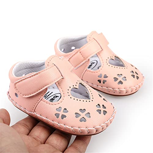Image of HsdsBebe Baby Boys Girls Pu Leather Hard Bottom Walking Sneakers Toddler Rubber Sole First Walkers Infant Cartoon Slippers Crib Shoes