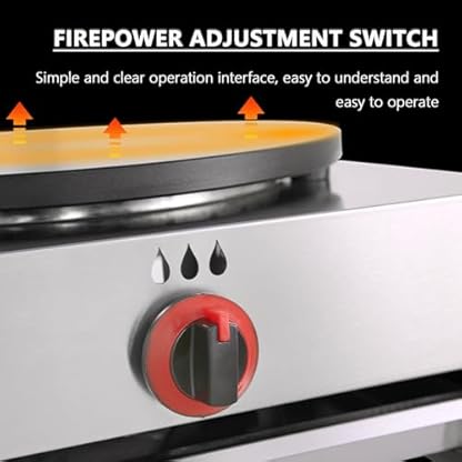 Naturalpowev Crêpe-Maker und Grillplatte, 16-Zoll-Crêpe-Maschine mit einstellbaren Temperatureinstellungen, antihaftbeschichtete Crêpe-Pfanne für Crêpes, Roti, Tortilla, Blintzes – Bild 5