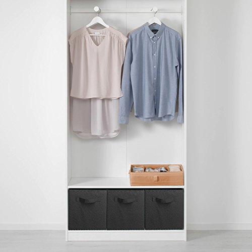 PowerKing-Collapsible-Storage-Cubes-Farbic-Storage-Bins-Black-2-Pack-Sturdy-Lightweight-Easy-Pull-Handle-Closet-Shelf-Organizer-Clothes-and-Toys-Storage-105-x-11-x-105