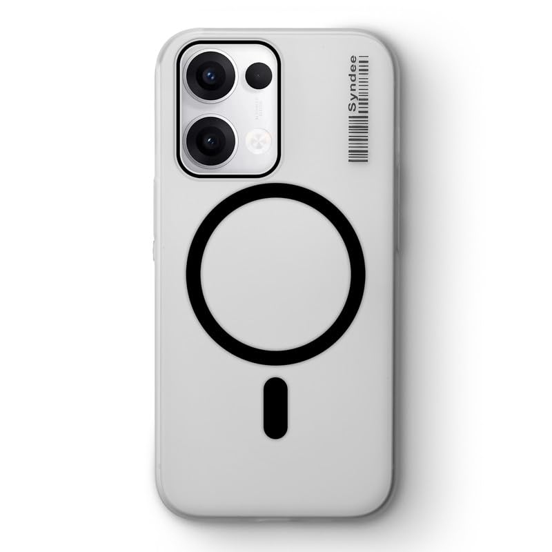Image of Mr. Case Back Cover for Oppo Reno 13 5G Elegant Frosted White Translucent Back | Only Compatible with Wireless Magnetic Accessories | Anti-Scratch Shockproof Phone Case - Black