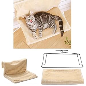 Plastific: Letto Radiatore Caldo in Pile per Gatti e Cani, Struttura Robusta e Staccabile (Beige, 45x30x24.5 cm)
