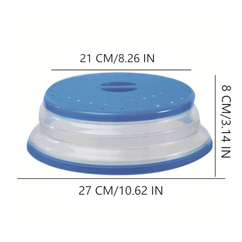 Image of Collapsible Microwave Splatter Cover, Microwave Plate Cover With Steam Vent(10.5 IN,purple)