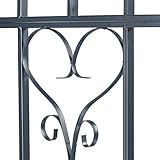 Relaxdays Rosenbogen mit Bank, robustes Metall, 2-Sitzer Deko-Gartenbank, Rankhilfe, HxBxT: 205 x 115 x 50 cm, Anthrazit - 6