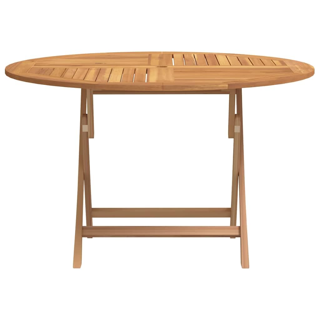 vidaXL Table Pliable de Jardin Ø 110x75 cm Bois Massif de Teck, Table, Table de Patio, mobilier d'extérieur, Table d'extérieur, mobilier de Jardin