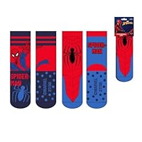 CERDÁ LIFE’S LITTLE MOMENTS Unisex Kinder Antideslizante Spiderman Diseño Cómodo Y Seguro | Calcetines Cómodos para Niños rutschfeste Socken Applikationen, 23-26 (2er Pack)