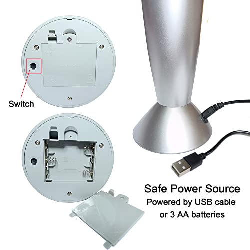 Docomin 14" Tornado Lava Lamp Led Red Pink Purple Blue Multiple Colors Changing For Girls Boys Kids And Adults Cool Lamp Glitter Lava Lamp With Usb Cable/Batteries Room Decor For Teen Girls #TOP3