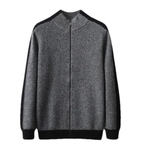 Men 100 Percent Cashmere Long Sleeve Sweater Men's Knitted Sweater Casual Open Cardigan Half High Collar Cardigan