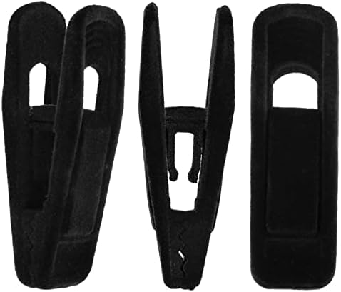 Hanger Clips for Velvet Hangers, 60 Pack, Strong Clips Perfect for Pants (Black)