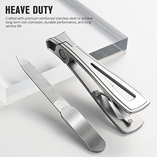 FERYES Nail Cutter Toenail Clippers for Thick Nails with Metal Nail File - 15mm Wide Jaw Nail Clipper for Tough Fingernails - Stainless Steel Nail Trimmers Fingernail Clipper for Seniors, Men & Women… - Thumbnail 2