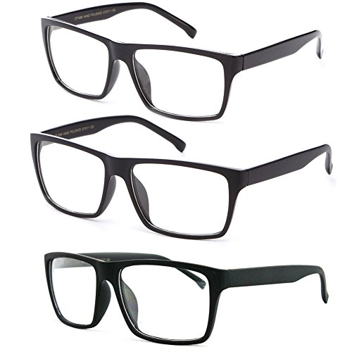 Image of Classic Unisex Squared Fashion Clear Lens Eye Glasses Frame Clear Lens Glasses Men Women