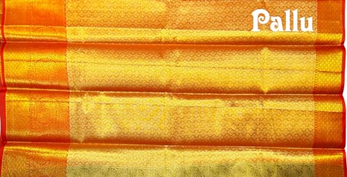 Image of VFCollections Women's Kanchipuram Silk Pure Pattu Sarees With Blouse