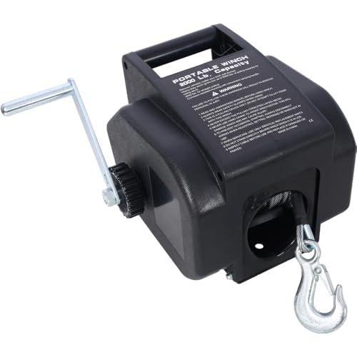 Winche eléctrico 2000 lbs 12V con cable galvanizado y control remoto miniatura 7