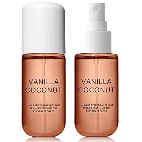 1PCS Vanilla Coconut - Hair Perfume and Body Spray for Women - Long-Lasting Essential Oil Fragrance Moisturizing Lightweight Scent for Skin & Hair All-Day Scent 50ml