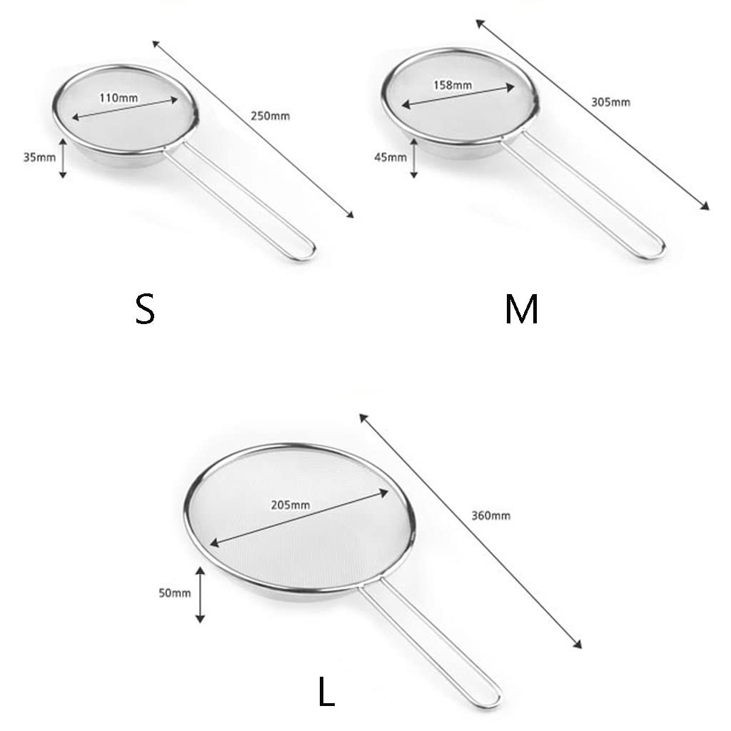 Espumador de Cocina, Suministro de Cocina, Cuchara Espumadera, colador de Malla Fina de Acero Inoxidable, colador con Mango Largo, Herramientas de Cocina (Size : S)