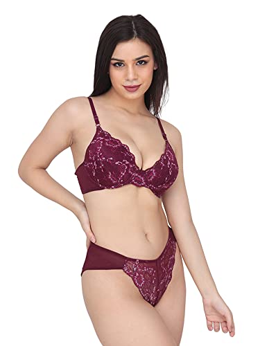 Image of Curwish Women's Premium Super Soft Push Up Bra Set - Super Soft, Stretchy & Breathable - 100% Try on Guarantee- Made in India SLW-01PW