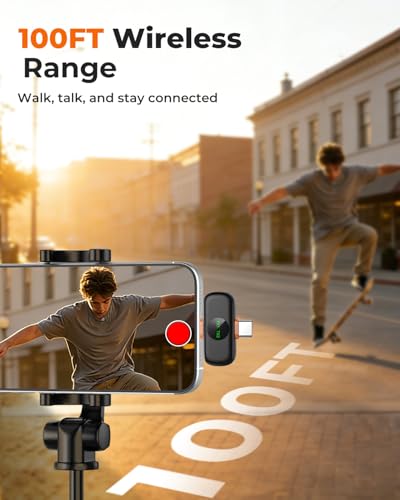 Image of VELOMAX Wireless Mic for YouTube, 2-in-1 Mic for YouTube Wireless for iPhone /Android, Dual Clip-On Magnetic Microphone with 100FT Range, Lightning & Type-C Receiver, YouTube, Vlog, Streaming