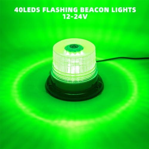 Image of Green LED Beacon Lights 12-24V Warning Safety Flashing Emergency Roadside Strobe Mini Light Bar with Magnetic Base for Snow Plow Truck Construction Vehicles Forklift Tractor Golf Carts 1-Pcs