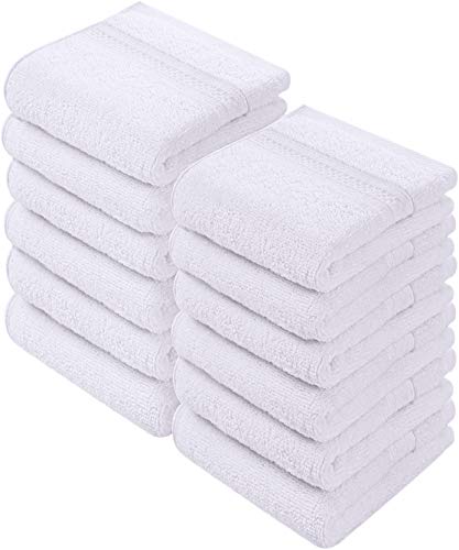 Utopia Towels - Luxury Washcloths Set 12 x 12 inches, White - 700