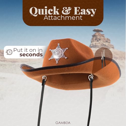 Image of Gamboa 100% Leather Hat Chin Strap for Men and Women Removable Hat Chin Cord for Cowboy and Sun Hats