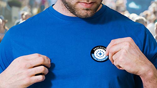 Image of NMC HH172 Practice Social DISTANCING Label, Hard Hat Sticker, 2 X 2 X 0.005, Pressure Sensitive Vinyl .0045 25 /PK