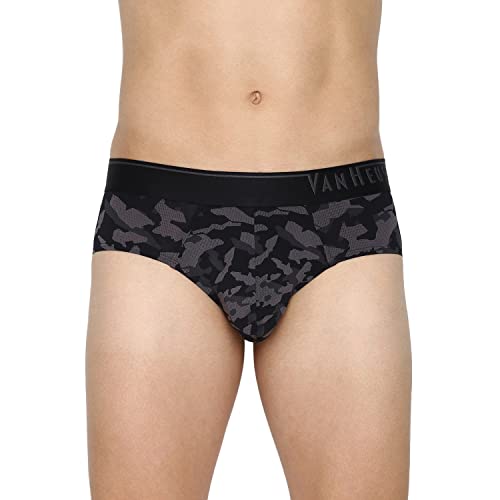 Image of Van Heusen Men Regular Fit 4 Way Stretch Body Defining Fit Allover Print Briefs - Available in Pack of 1 & 2