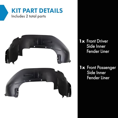 Image of TRQ Front Inner Fender Liner Set Compatible with 2007-2012 Dodge Caliber CH1250131 CH1251131