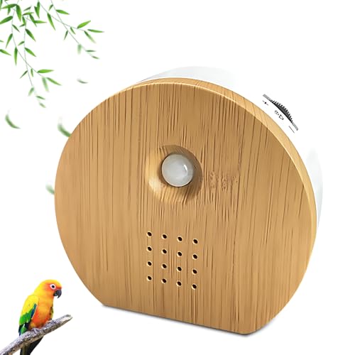 Detector de movimiento de canto de pájaros, caja con soporte de pared, caja de sonido, fuente de bosque, sonido natural para inodoro, spa, relajación
