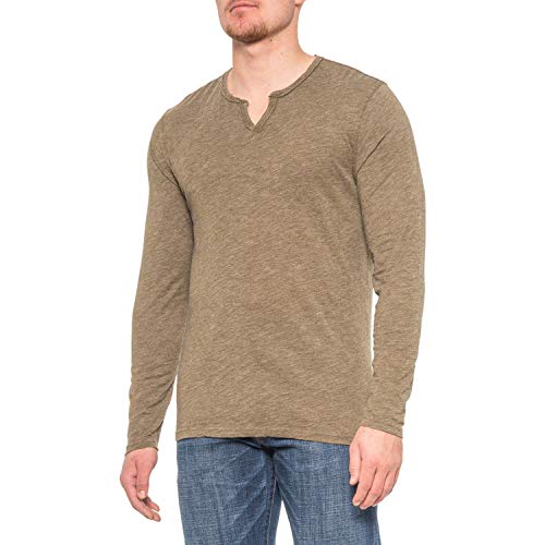 Lucky Brand Men's Notch Neck Venice Burnout Ringer Tee (Large, Olive Green)