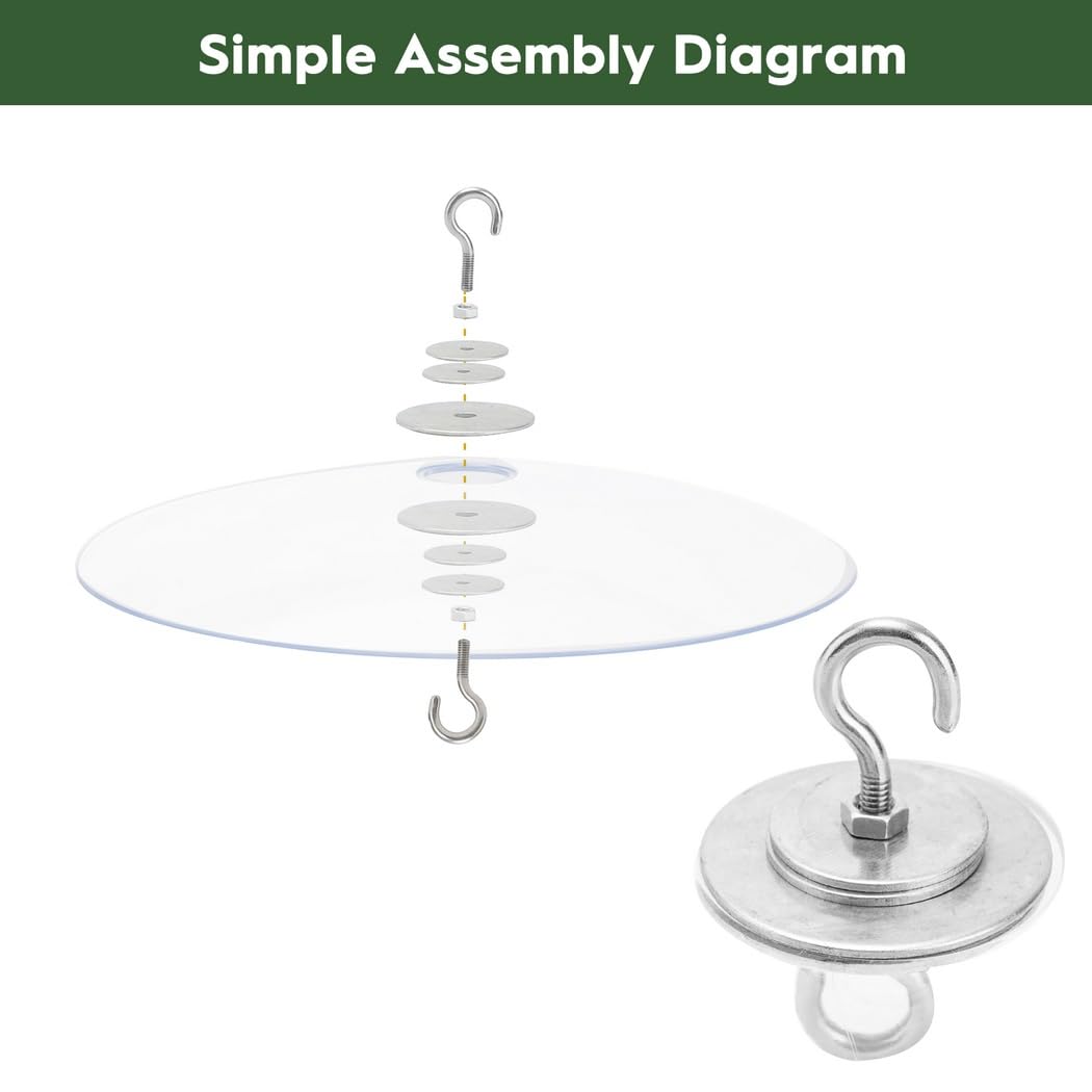 Mangiatoia per uccelli da appendere a forma di scoiattolo, copertura protettiva trasparente da 33 cm, scudo per piccoli animali per cortile e protezione dalla pioggia