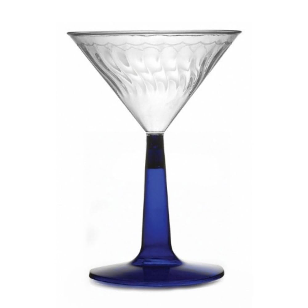 Fineline Settings 12-Piece Flairware 2-Piece Martini Glass, 6-Ounce, Blue