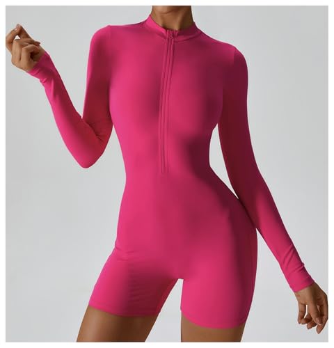 Mono de yoga para mujer deportivo sexy con cuello abierto y manga larga ajustable 7