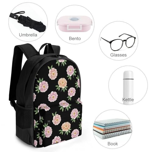 Compact Anti-Theft Urban Backpack for City Travel, Lightweight Secure Daypack for Men & Women, Sightseeing, Floral Flowers Bookbag4