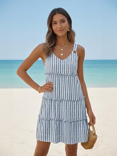 Image of ETCYY Sundresses for Women 2026 Vacation Swimsuit Cover Ups Boho Floral Beach Dress T-Shirts Tank Dresses