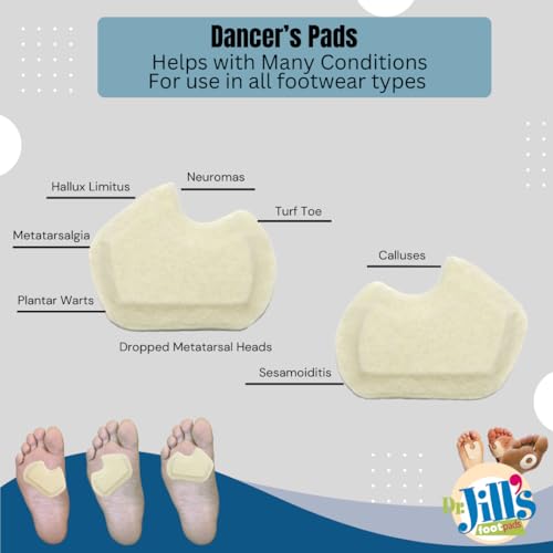 Image of Dr. Jill's Foot Pads, Latex Free, YJ30-4056, Sesamoid Pad Skived 1 /4 inch Felt -Left- (12 Pack) Dancers Pad