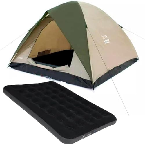 Bel Kit Camping Barraca Araguaia Alta Premium Impermeável até 5 Pessoas + Colchão Inflável de Casal