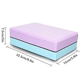 AIPRODA Yoga Block Set of 2, High Density Eco Friendly EVA Foam Brick, Solid/Dual Color Yoga Blocks, Provides Stability Balance for Improve Strength and Deepen Pose Yoga Pilates Props (Blue&Purple)