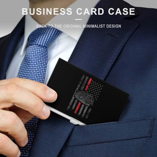 Thin Fire Firefighter Line Flag Business Card Holder Slim Credit Case Pocket Name Case Wallet for Men Women3