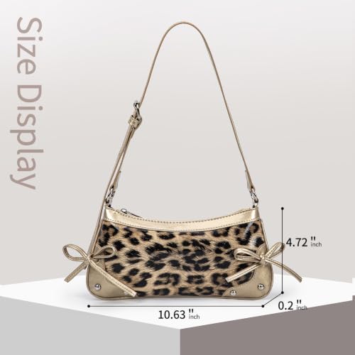 Image of Fashionable Leopard Women's Crossbody Bag Shoulder Bag Clutch Purse- Vintage Chic for Everyday and Formal Occasions - Black