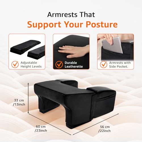 Image of amazon basics Lap Desk Pillow with Adjustable Height & Soft Armrest | Laptop Support for Work from Home, Reading & Gaming | Comfortable Use on Bed, Sofa & Floor | Black