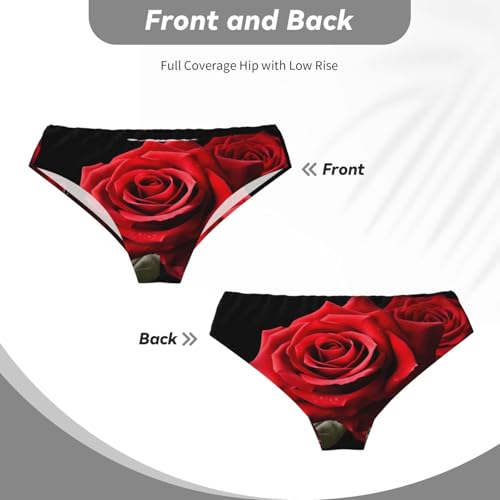 Men'S Briefs Underwear Soft And Stretchy Mens Triangle Briefs Breathable Underwear For Men- Red Rose Floral4