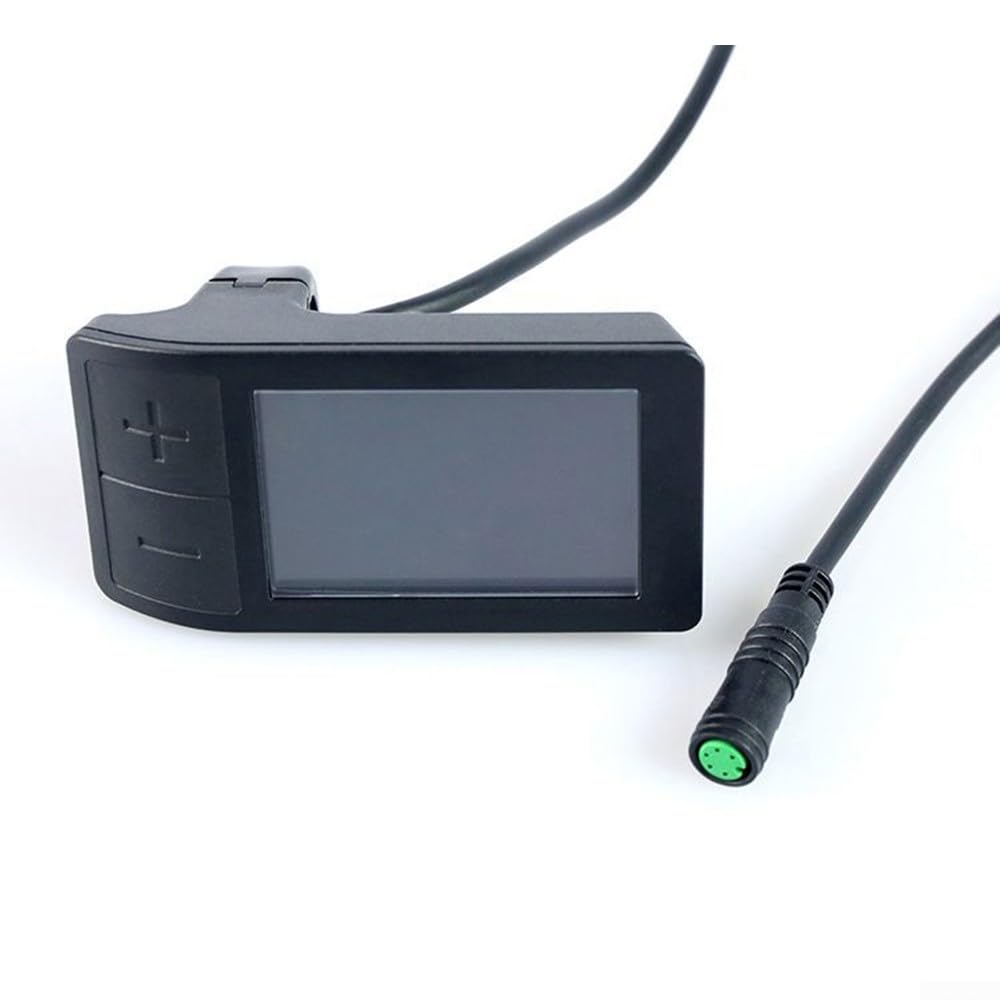 Zilimontt Display LCD a colori per bici elettrica 500C | Velocità e chilometraggio | Indicatore di batteria e alimentazione | Nero