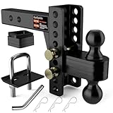 Aquilaplain 2' Adjustable Trailer Hitch - 6' Rise/Drop Height, 2'' & 2-5/16''...