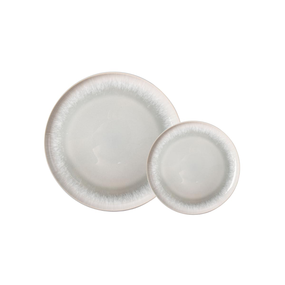 Servicio 12 piezas azul Iris | 6 Platos Planos, 6 Platos de Postre, Arenisca, Apto para Microondas y Lavavajillas