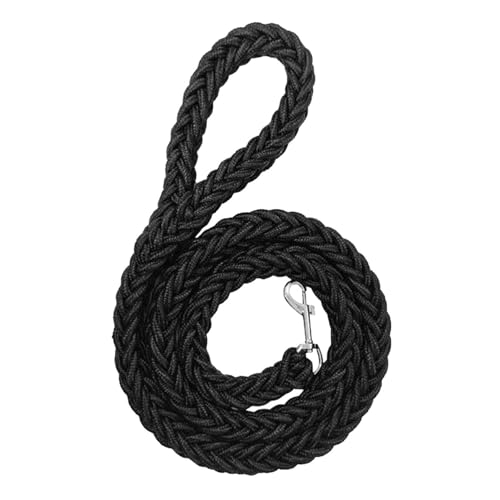 CHROMACRAFT Guinzaglio Intrecciato 1 Pezzo, Guinzaglio per Animali Domestici, Guinzaglio Resistente, Accessori da Viaggio per Animali Domestici, Guinzaglio Durevole (Nero)