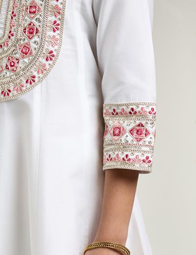 Image of Amazon Brand - Symbol Girl's Rayon Ethnic Wear Embroidered Kurta Set with Net Dupatta