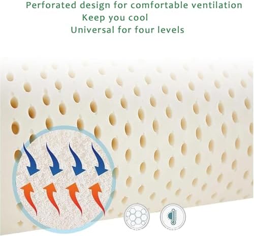 100% Natural Latex Mattress with NIC Cover - 10cm Thick, Available in Single, Double, Queen & King Sizes - Ideal for Home & Hotel Use, 150x190cm (59x75in)